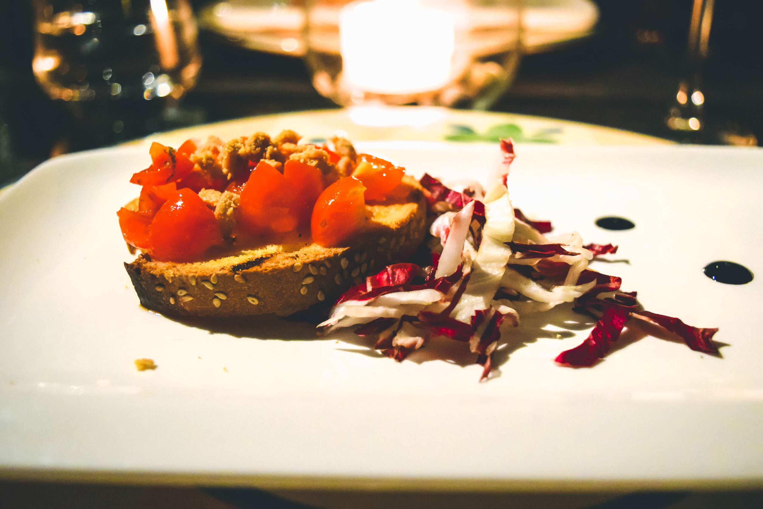 appetizer bruschetta di bottarga Hotel Baglio La Porta Sicilia near San Vito Lo Capo Private exclusive resort cliffs best of sicily sicilia hidden gem off the beaten path luxury dinner