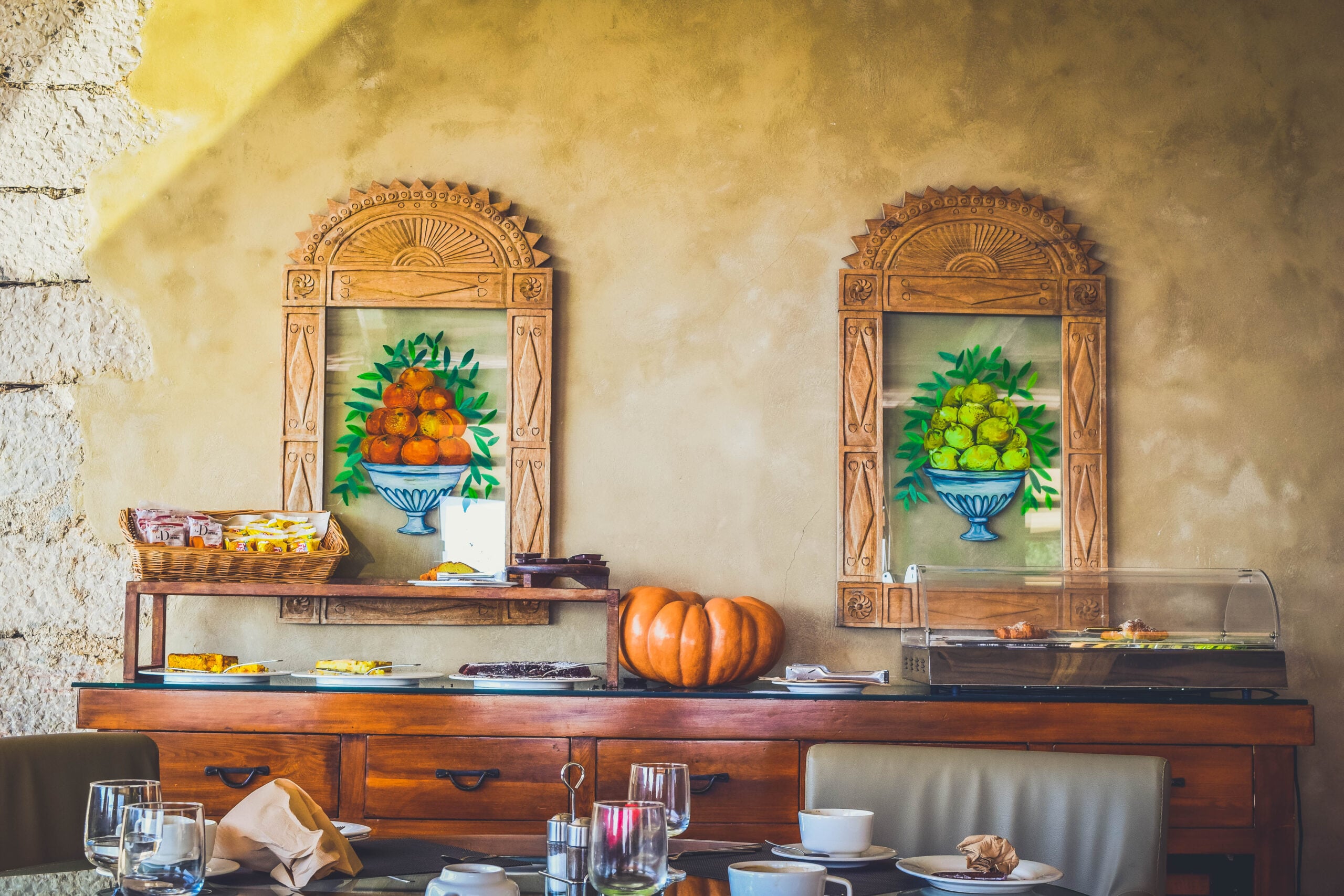 breakfast set up typical sicilian Hotel Baglio La Porta Sicilia near San Vito Lo Capo Riserva dello Zingaro Private exclusive resort cliffs best of sicily sicilia hidden gem off the beaten path luxury