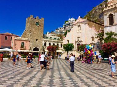 Cities in Sicily- Taormina Piazza IX Aprile place sicilia italy sicily travel guide SVADORE 3