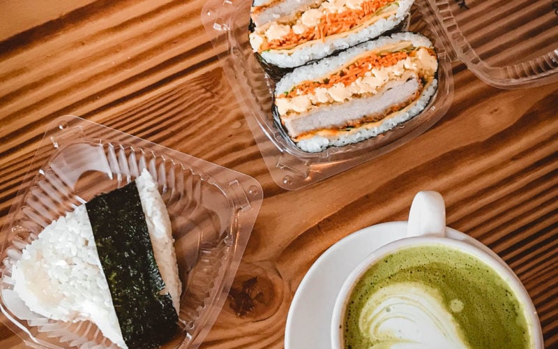 Scenes from my Queens, NY Food Tour inspired by AFAR japanese 969 coffee shop onigiri heart matcha