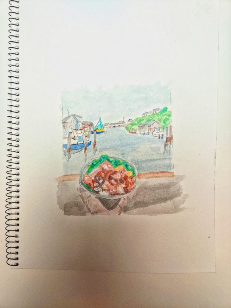 Menemsha the galley drawing sketch water color art paint martha's vineyard ma massachusetts