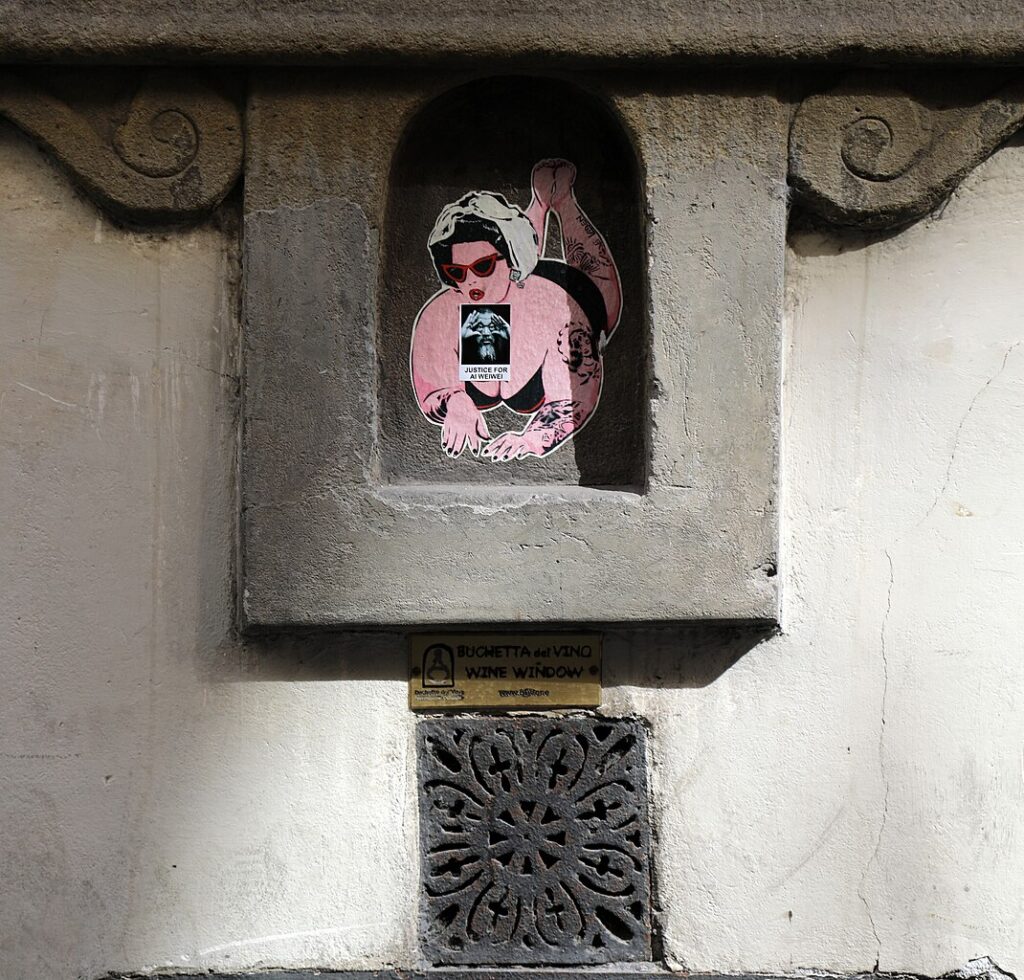 Florence Wine Windows: Drinking Through Walls Guide retired wine window mural