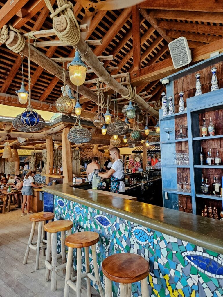 Bohemian decor at Gyp Sea Beach Club in St. Jean, St. Barth.