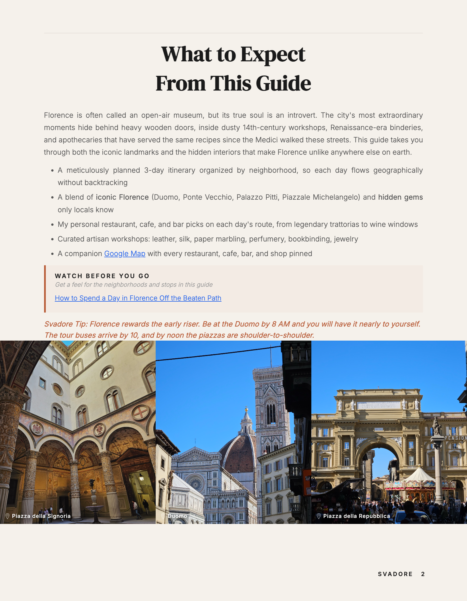 Florence: The Svadore 3-Day Travel Guide - Image 2